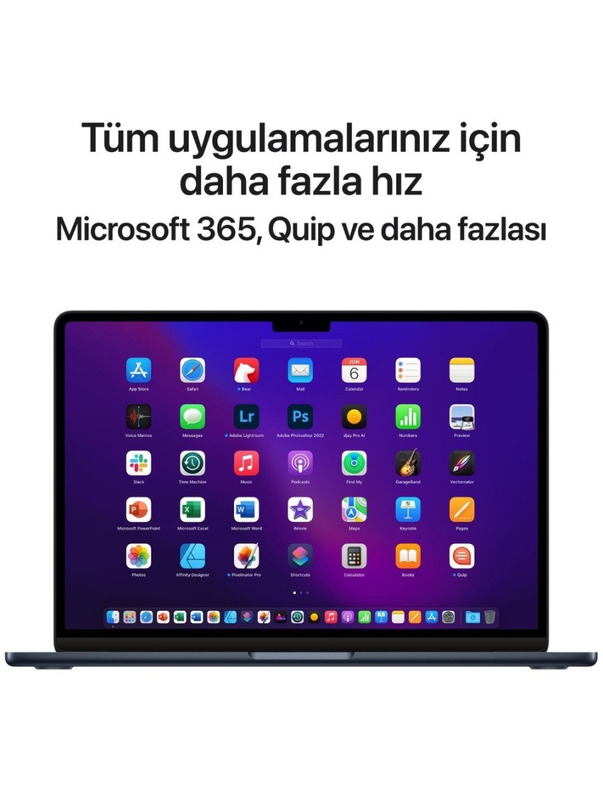 Apple MacBook Air M2 16GB 256GB SSD macOS 13" Taşınabilir Bilgisayar Gece Yarısı MC7X4TU/A