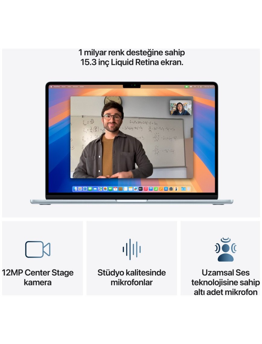 Apple MacBook Air M4 16GB 512GB SSD macOS 15" Taşınabilir Bilgisayar Gök Mavisi MC7C4TU/A